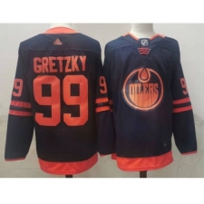 Men's Edmonton Oilers #99 Wayne Gretzky Navy Blue 50th Anniversary Adidas Stitched NHL Jersey
