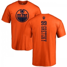 NHL Adidas Edmonton Oilers #99 Wayne Gretzky Orange One Color Backer T-Shirt