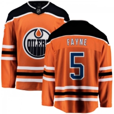 Men's Edmonton Oilers #5 Mark Fayne Fanatics Branded Orange Home Breakaway NHL Jersey