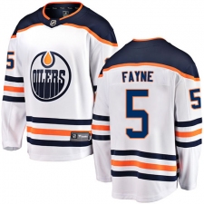Men's Edmonton Oilers #5 Mark Fayne Fanatics Branded White Away Breakaway NHL Jersey