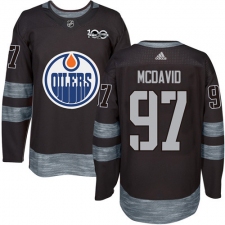 Men's Adidas Edmonton Oilers #97 Connor McDavid Authentic Black 1917-2017 100th Anniversary NHL Jersey