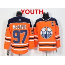Youth Adidas Edmonton Oilers #97 Connor McDavid Orange Home Authentic Stitched NHL Jersey