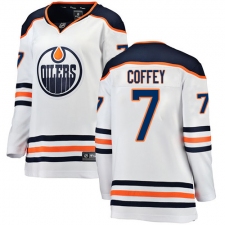 Women's Edmonton Oilers #7 Paul Coffey Authentic White Away Fanatics Branded Breakaway NHL Jersey