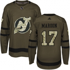 Youth Adidas New Jersey Devils #17 Patrick Maroon Authentic Green Salute to Service NHL Jers