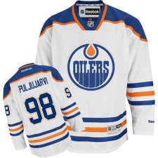 Men's Reebok Edmonton Oilers #98 Jesse Puljujarvi Authentic White Away NHL Jersey