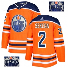 Men's Adidas Edmonton Oilers #2 Andrej Sekera Authentic Orange Fashion Gold NHL Jersey