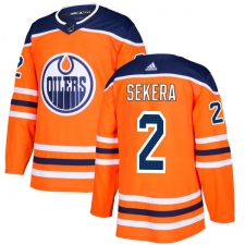 Men's Adidas Edmonton Oilers #2 Andrej Sekera Authentic Orange Home NHL Jersey