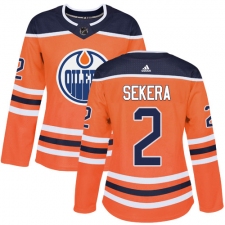 Women's Adidas Edmonton Oilers #2 Andrej Sekera Authentic Orange Home NHL Jersey