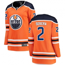 Women's Edmonton Oilers #2 Andrej Sekera Fanatics Branded Orange Home Breakaway NHL Jersey