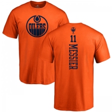 NHL Adidas Edmonton Oilers #11 Mark Messier Orange One Color Backer T-Shirt