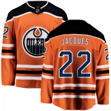 Men's Edmonton Oilers #22 Jean-Francois Jacques Fanatics Branded Orange Home Breakaway NHL Jersey
