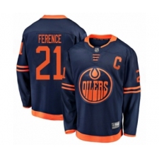 Men's Edmonton Oilers #21 Andrew Ference Authentic Navy Blue Alternate Fanatics Branded Breakaway Hockey Jersey