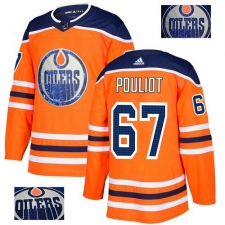 Men's Adidas Edmonton Oilers #67 Benoit Pouliot Authentic Orange Fashion Gold NHL Jersey