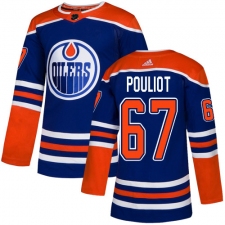 Men's Adidas Edmonton Oilers #67 Benoit Pouliot Premier Royal Blue Alternate NHL Jersey