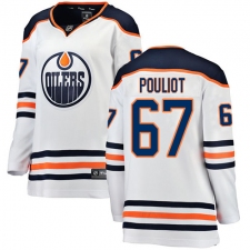 Women's Edmonton Oilers #67 Benoit Pouliot Authentic White Away Fanatics Branded Breakaway NHL Jersey