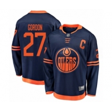 Men's Edmonton Oilers #27 Boyd Gordon Authentic Navy Blue Alternate Fanatics Branded Breakaway Hockey Jersey