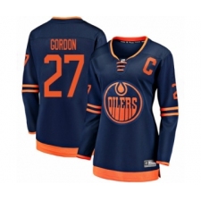 Women's Edmonton Oilers #27 Boyd Gordon Authentic Navy Blue Alternate Fanatics Branded Breakaway Hockey Jersey