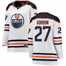 Women's Edmonton Oilers #27 Boyd Gordon Authentic White Away Fanatics Branded Breakaway NHL Jersey