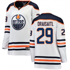 Women's Edmonton Oilers #29 Leon Draisaitl Authentic White Away Fanatics Branded Breakaway NHL Jersey