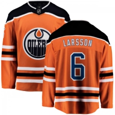 Men's Edmonton Oilers #6 Adam Larsson Fanatics Branded Orange Home Breakaway NHL Jersey