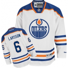 Men's Reebok Edmonton Oilers #6 Adam Larsson Authentic White Away NHL Jersey