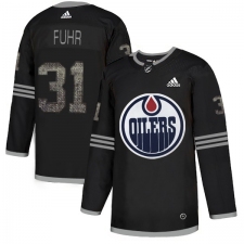 Men's Adidas Edmonton Oilers #31 Grant Fuhr Black Authentic Classic Stitched NHL Jersey