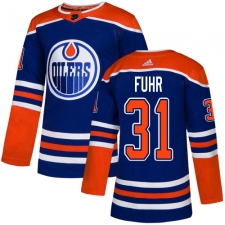 Youth Adidas Edmonton Oilers #31 Grant Fuhr Authentic Royal Blue Alternate NHL Jersey