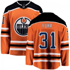 Youth Edmonton Oilers #31 Grant Fuhr Fanatics Branded Orange Home Breakaway NHL Jersey