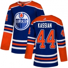Youth Adidas Edmonton Oilers #44 Zack Kassian Authentic Royal Blue Alternate NHL Jersey