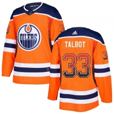 Men's Adidas Edmonton Oilers #33 Cam Talbot Authentic Orange Drift Fashion NHL Jersey