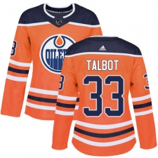 Women's Adidas Edmonton Oilers #33 Cam Talbot Authentic Orange Home NHL Jersey