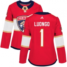 Women's Adidas Florida Panthers #1 Roberto Luongo Premier Red Home NHL Jersey