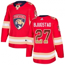 Men's Adidas Florida Panthers #27 Nick Bjugstad Authentic Red Drift Fashion NHL Jersey