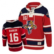 Men's Old Time Hockey Florida Panthers #16 Aleksander Barkov Authentic Red Sawyer Hooded Sweatshirt NHL Jersey