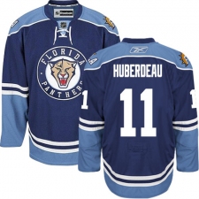 Men's Reebok Florida Panthers #11 Jonathan Huberdeau Authentic Navy Blue Third NHL Jersey