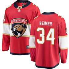 Men's Florida Panthers #34 James Reimer Fanatics Branded Red Home Breakaway NHL Jersey