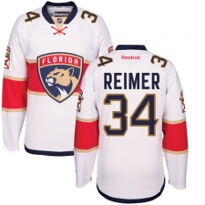 Men's Reebok Florida Panthers #34 James Reimer Authentic White Away NHL Jersey