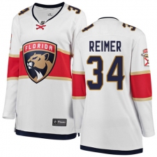 Women's Florida Panthers #34 James Reimer Authentic White Away Fanatics Branded Breakaway NHL Jersey