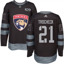 Men's Adidas Florida Panthers #21 Vincent Trocheck Authentic Black 1917-2017 100th Anniversary NHL Jersey