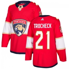Men's Adidas Florida Panthers #21 Vincent Trocheck Authentic Red Home NHL Jersey