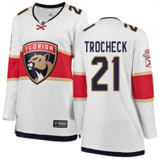 Women's Florida Panthers #21 Vincent Trocheck Authentic White Away Fanatics Branded Breakaway NHL Jersey