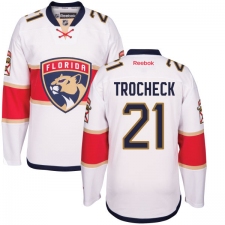 Youth Reebok Florida Panthers #21 Vincent Trocheck Authentic White Away NHL Jersey