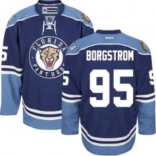 Men's Reebok Florida Panthers #95 Henrik Borgstrom Premier Navy Blue Third NHL Jersey