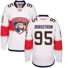 Women's Reebok Florida Panthers #95 Henrik Borgstrom Authentic White Away NHL Jersey