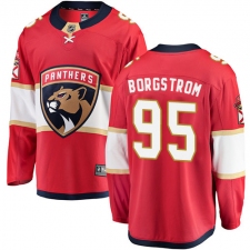 Youth Florida Panthers #95 Henrik Borgstrom Fanatics Branded Red Home Breakaway NHL Jersey