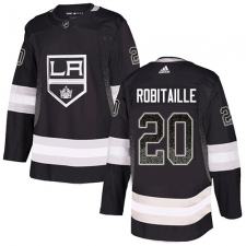 Men's Adidas Los Angeles Kings #20 Luc Robitaille Authentic Black Drift Fashion NHL Jersey