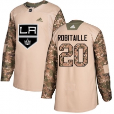 Men's Adidas Los Angeles Kings #20 Luc Robitaille Authentic Camo Veterans Day Practice NHL Jersey