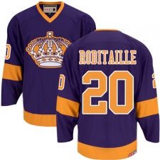 Men's CCM Los Angeles Kings #20 Luc Robitaille Premier Purple Throwback NHL Jersey