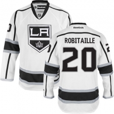 Men's Reebok Los Angeles Kings #20 Luc Robitaille Authentic White Away NHL Jersey