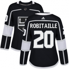 Women's Adidas Los Angeles Kings #20 Luc Robitaille Authentic Black Home NHL Jersey